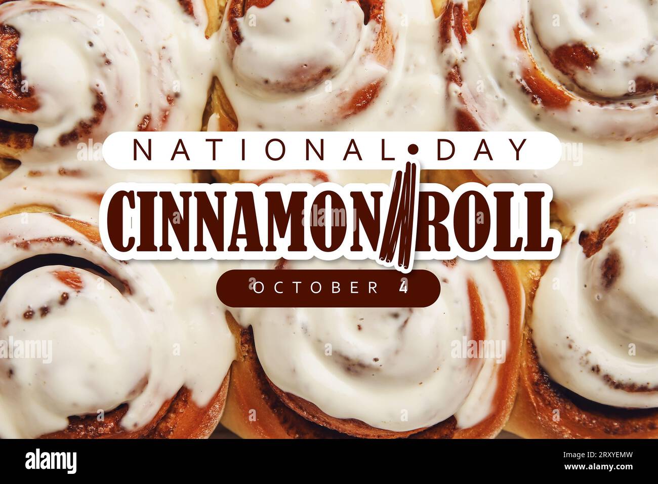 Greeting card for National Cinnamon Roll Day Stock Photo Alamy