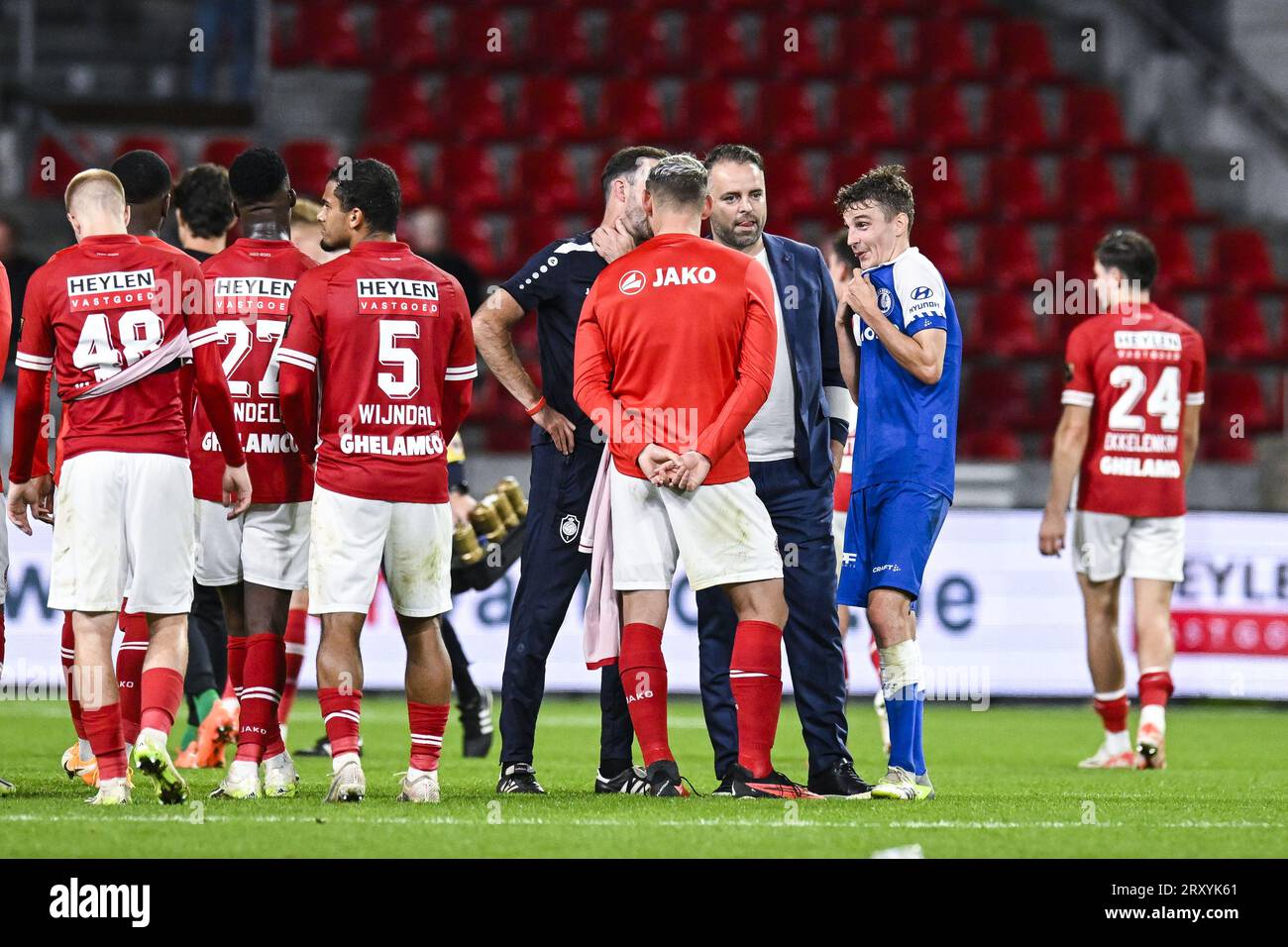 Antwerp's Pieter Gerkens pictured after a soccer match between Royal Antwerp FC and KAA Gent, a postponed match of day 05 of the 2023-2024 season of the 'Jupiler Pro League' first division of the Belgian championship, in Antwerp Wednesday 27 September 2023. BELGA PHOTO TOM GOYVAERTS Stock Photo