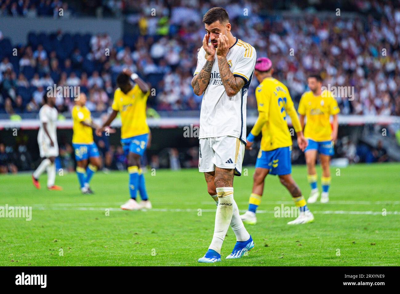 September 27, 2023, Madrid, Madrid, Spain: Jose Luis Sanmartin Mato (Joselu) (Real Madrid) during the football match of Spanish championship La Liga EA Sports between Real Madrid vs Las Palmas played at Bernabeu stadium on September 27, 2023 in Madrid, Spain (Credit Image: © Alberto Gardin/ZUMA Press Wire) EDITORIAL USAGE ONLY! Not for Commercial USAGE! Stock Photo