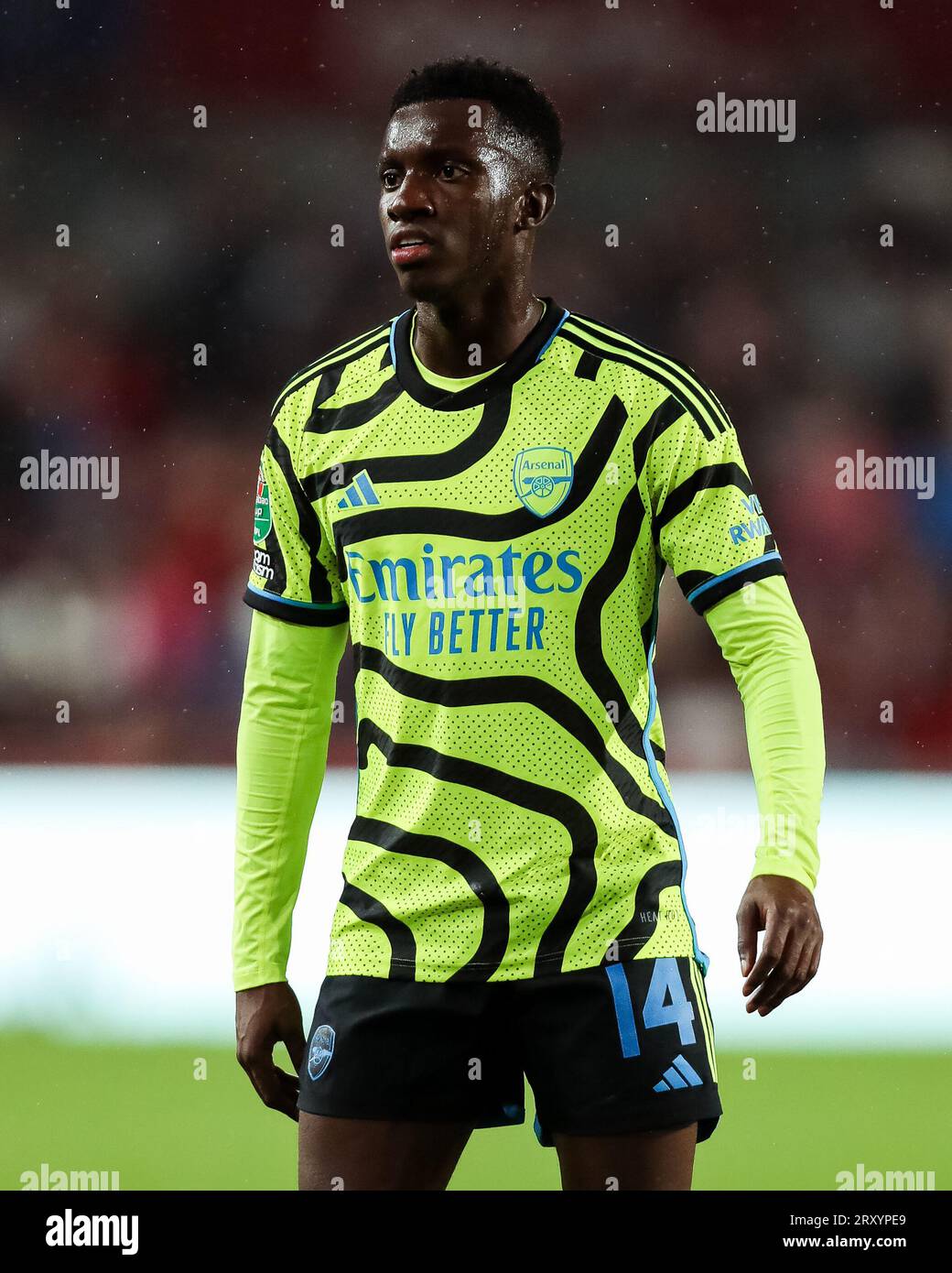 Arsenal's Eddie Nketiah during the Brentford FC v Arsenal FC Carabao Cup Round 3 match at Gtech Community Stadium, London, England, United Kingdom on 27 September 2023 Stock Photo