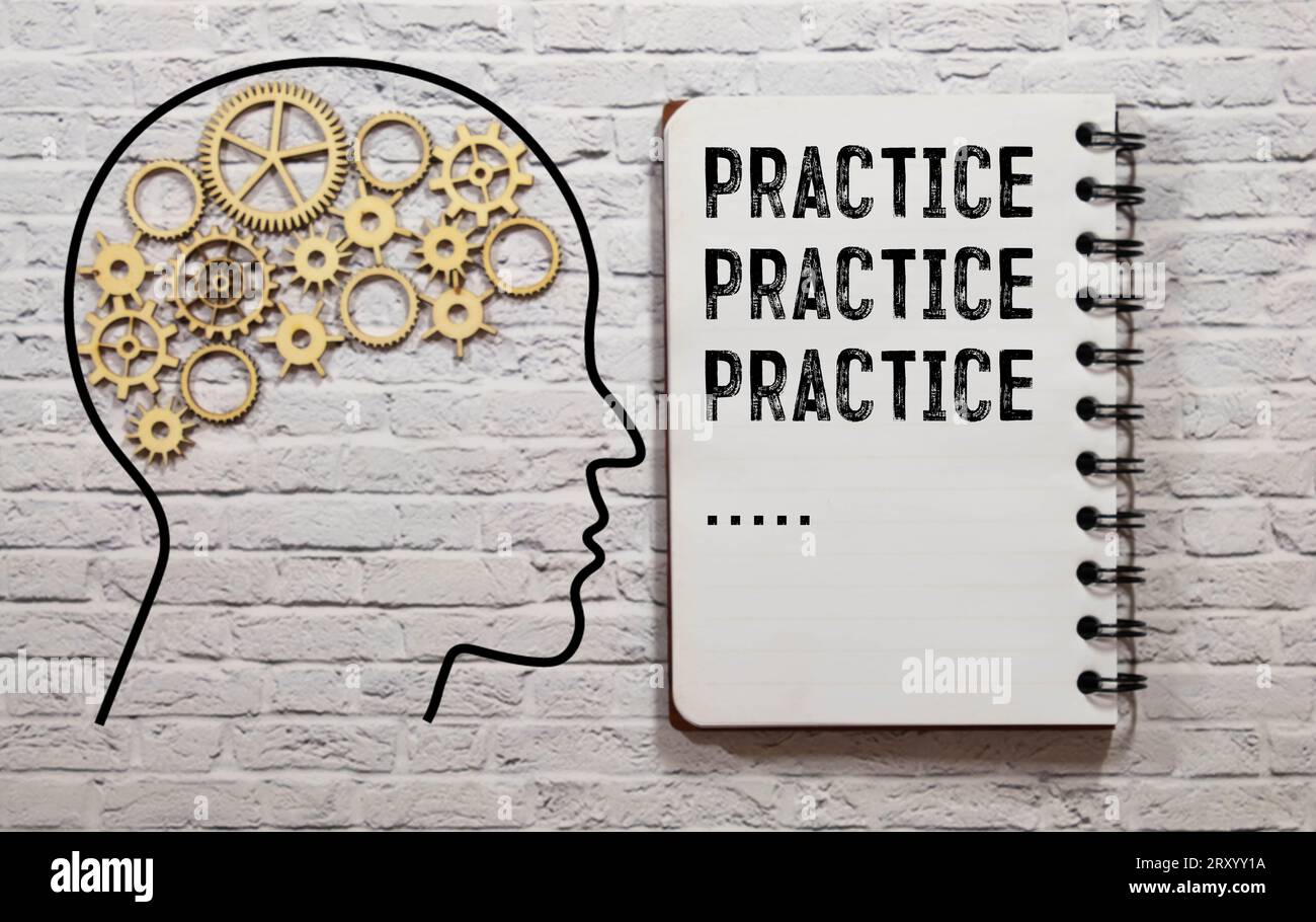 Practice. Practice. Practice text on sticky notes isolated on office ...