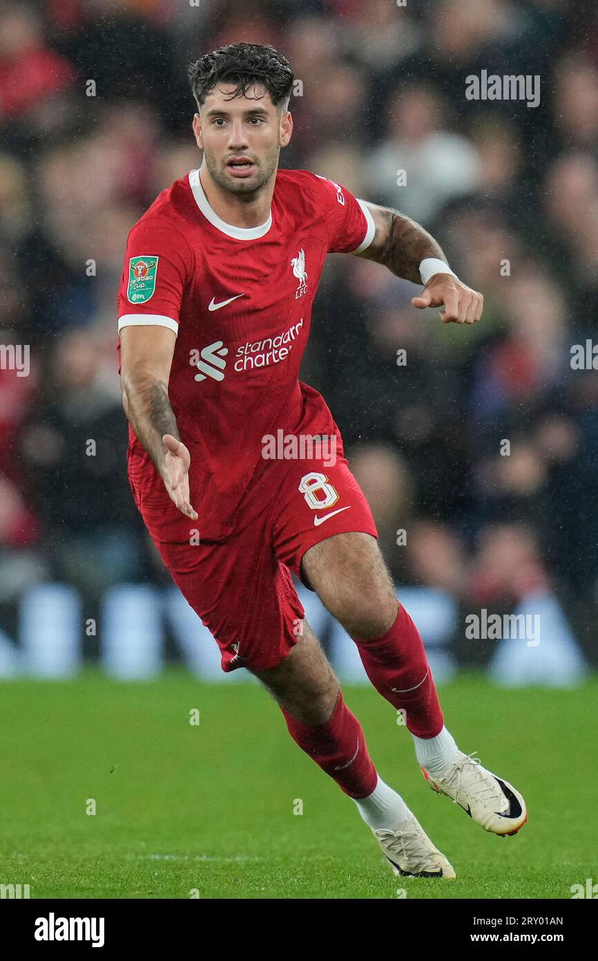 Dominik Szoboszlai #8 of Liverpool during the Carabao Cup Third