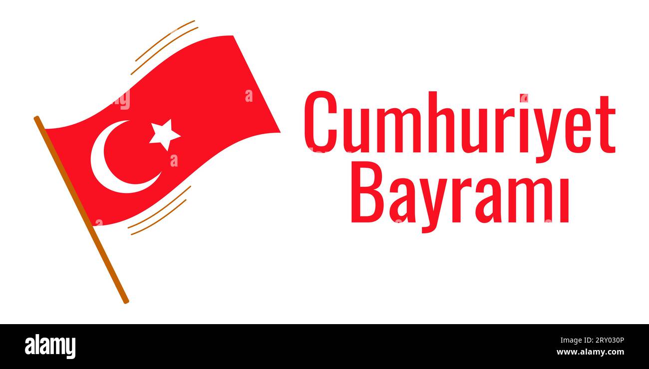 Republic day turkey October 29 National Day. 29 Ekim Cumhuriyet Bayrami. Concept holiday. Banner template, poster, web design. Vector flat illustration... Stock Vector
