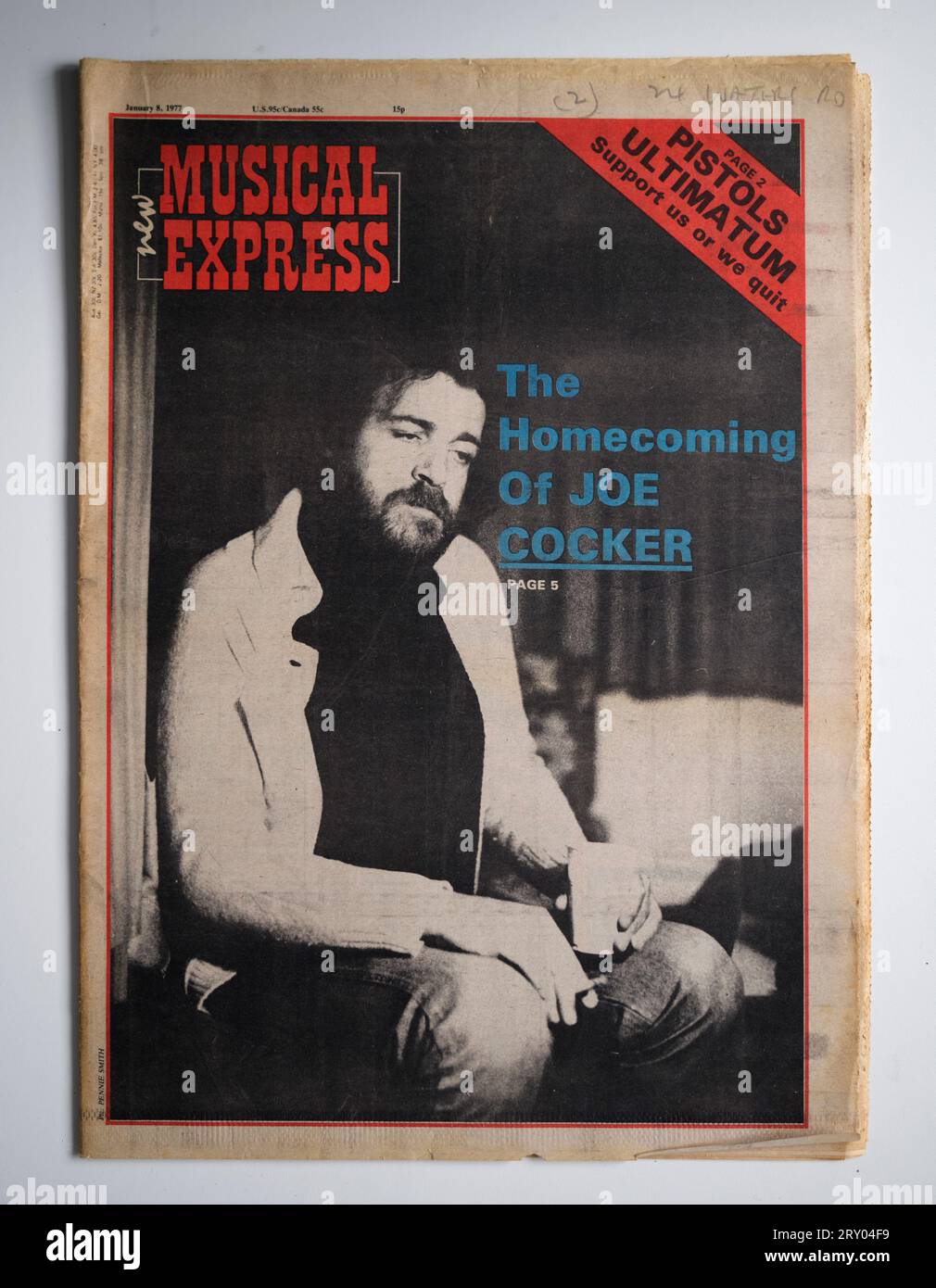 1970s issue of NME New Musical Express Music Paper Joe Cocker Cover Stock Photo