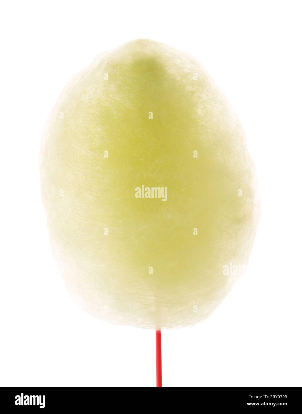 One sweet yellow cotton candy isolated on white Stock Photo Alamy