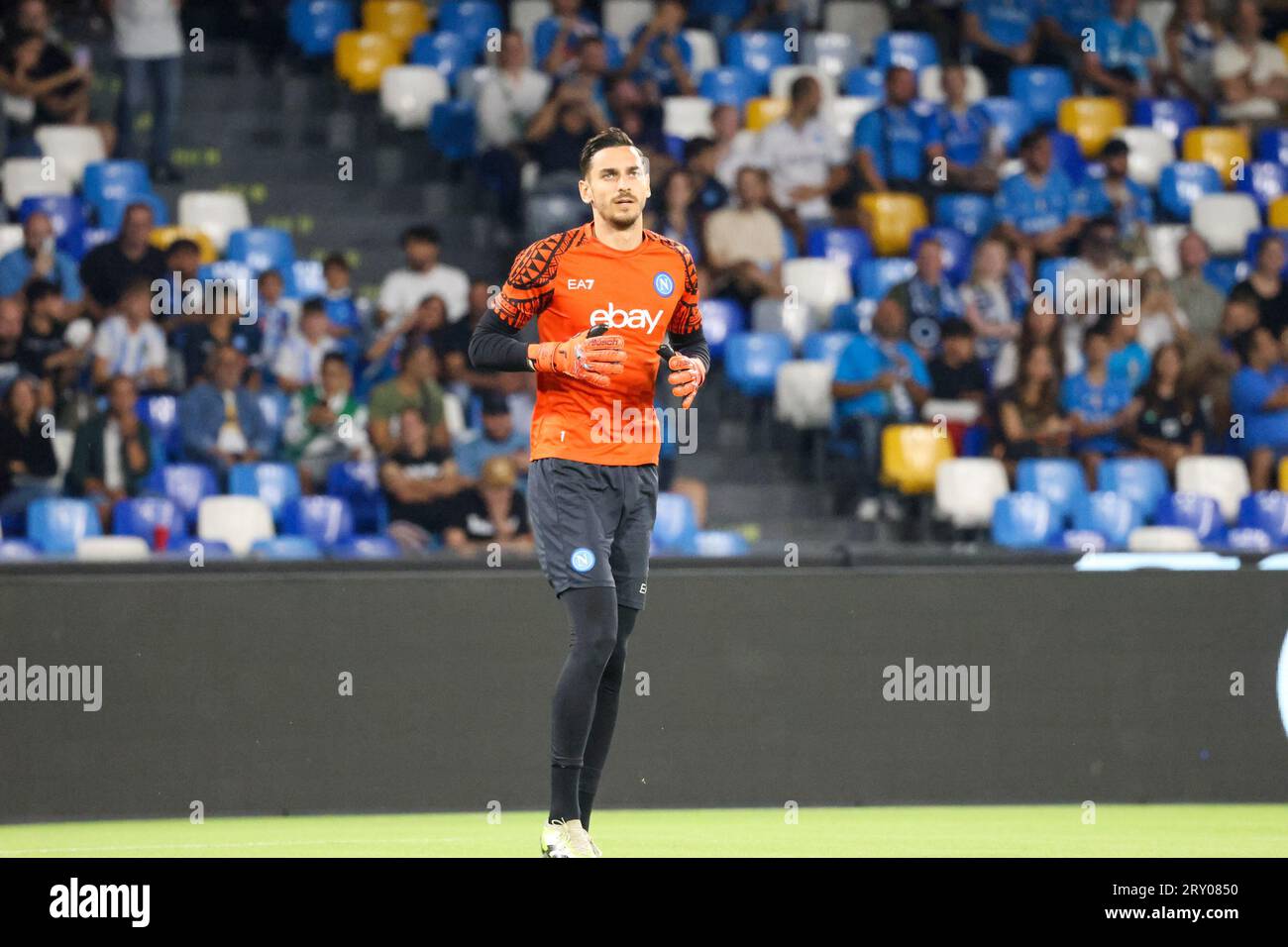 September 27, 2023, Naples, Campania, Italy: Alex Meret of SSC Napoli During the Italian Serie A Football match SSC Napoli vs FC Udinese on 27 September, 2023 at the Diego Armando Maradona Stadium in Naples.In Picture: (Credit Image: © Fabio Sasso/ZUMA Press Wire) EDITORIAL USAGE ONLY! Not for Commercial USAGE! Stock Photo