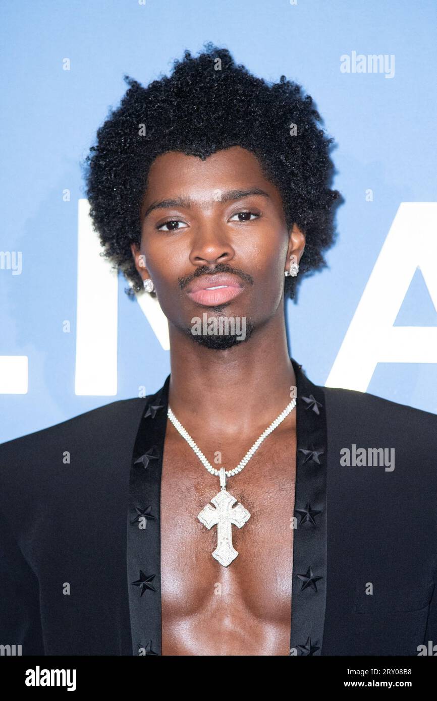 Paris, France, on September 27, 2023. Alton Mason attending the Balmain