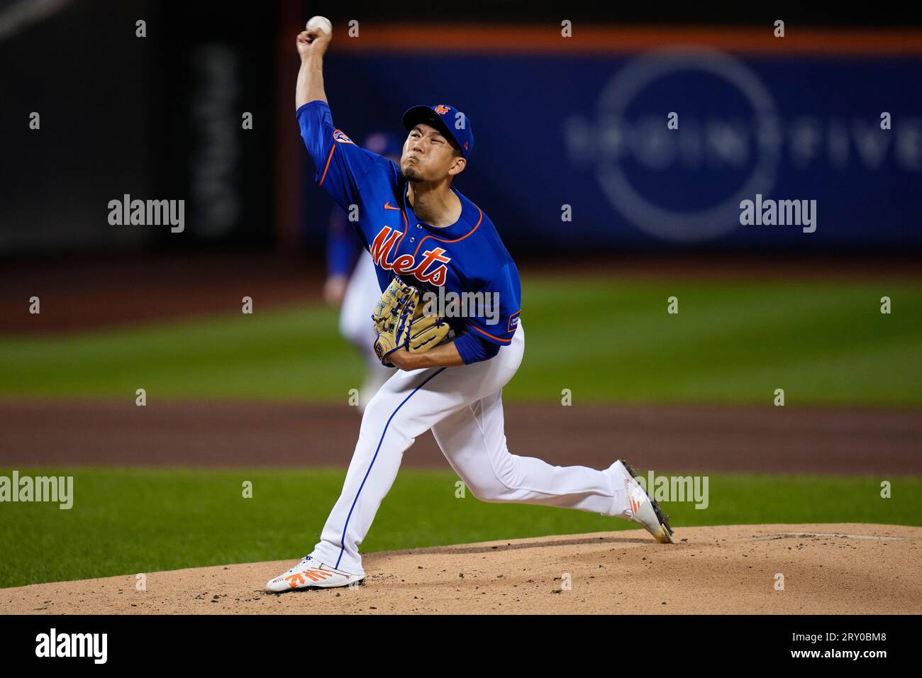 New York Mets' Kodai Senga (34), of Japan, pitches during the