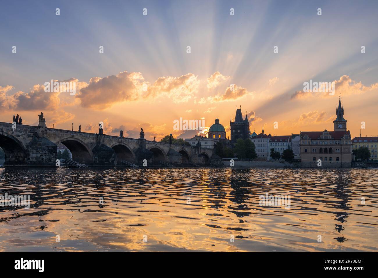 Sunrise in Prague Stock Photo