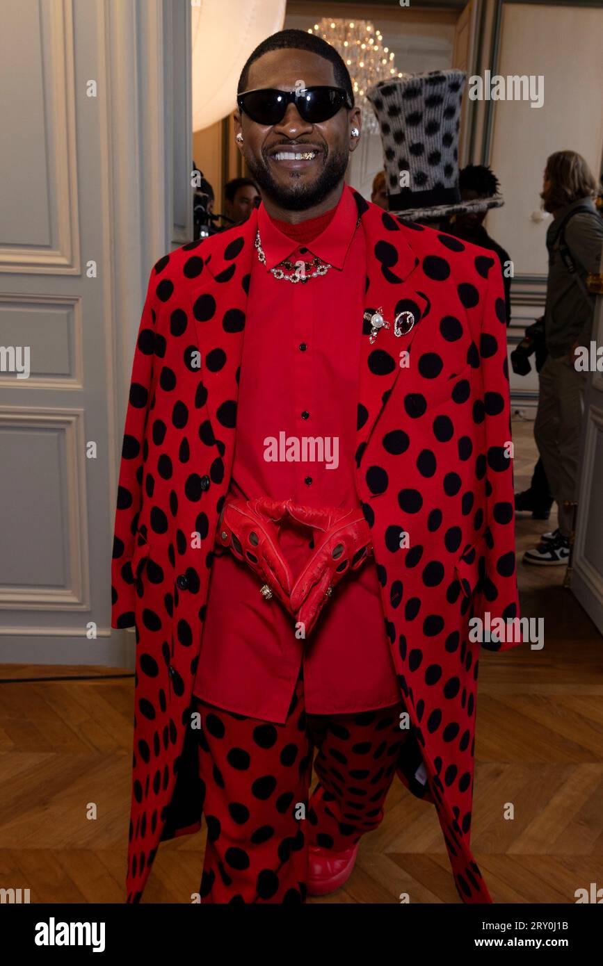 USHER attends MARNI Spring/Summer 2024 Runway during Paris Fashion Week