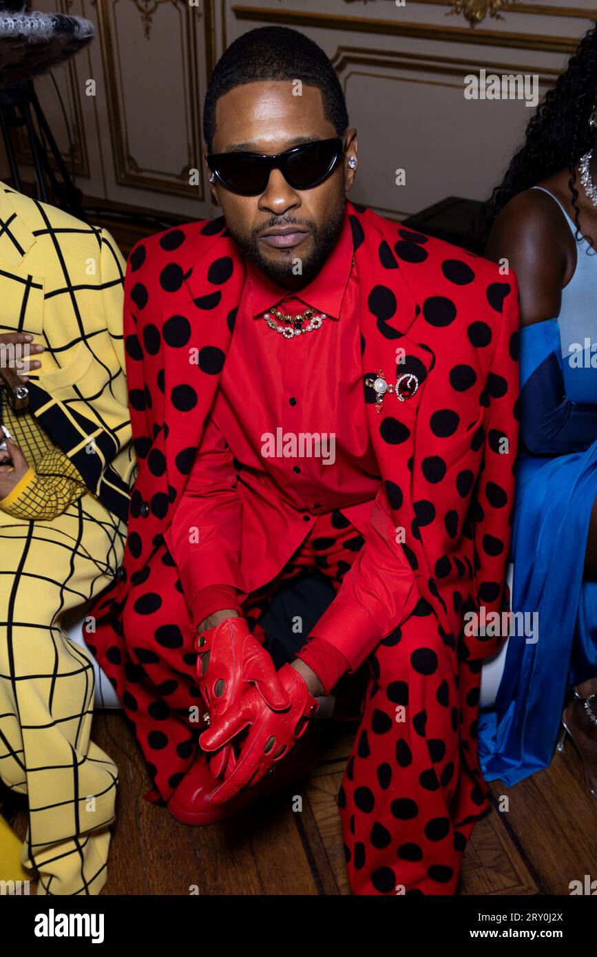 USHER attends MARNI Spring/Summer 2024 Runway during Paris Fashion Week