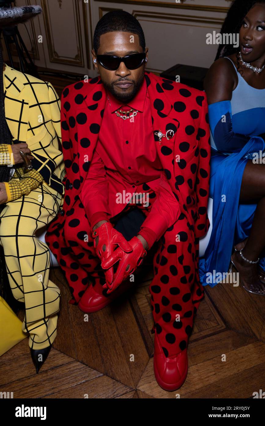 USHER attends MARNI Spring/Summer 2024 Runway during Paris Fashion Week