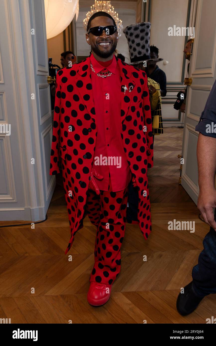 USHER attends MARNI Spring/Summer 2024 Runway during Paris Fashion Week