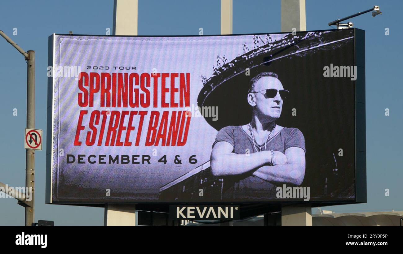 Inglewood, California, USA 23rd September 2023 Bruce Springsteen and E Street Band Concerts Marquee at Kia Forum on September 23, 2023 in Inglewood, California, USA. Bruce Springsteen announced today due to health reasons he is cancelling all 2023 Concerts.  Photo by Barry King/Alamy Stock Photo Stock Photo