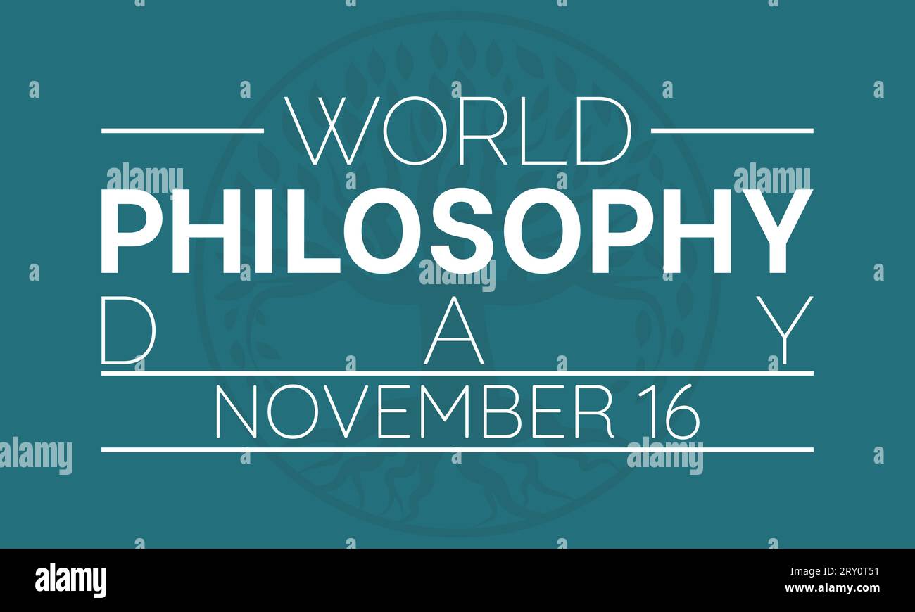 World Philosophy Day Vector Banner with Thinker and Philosophical ...