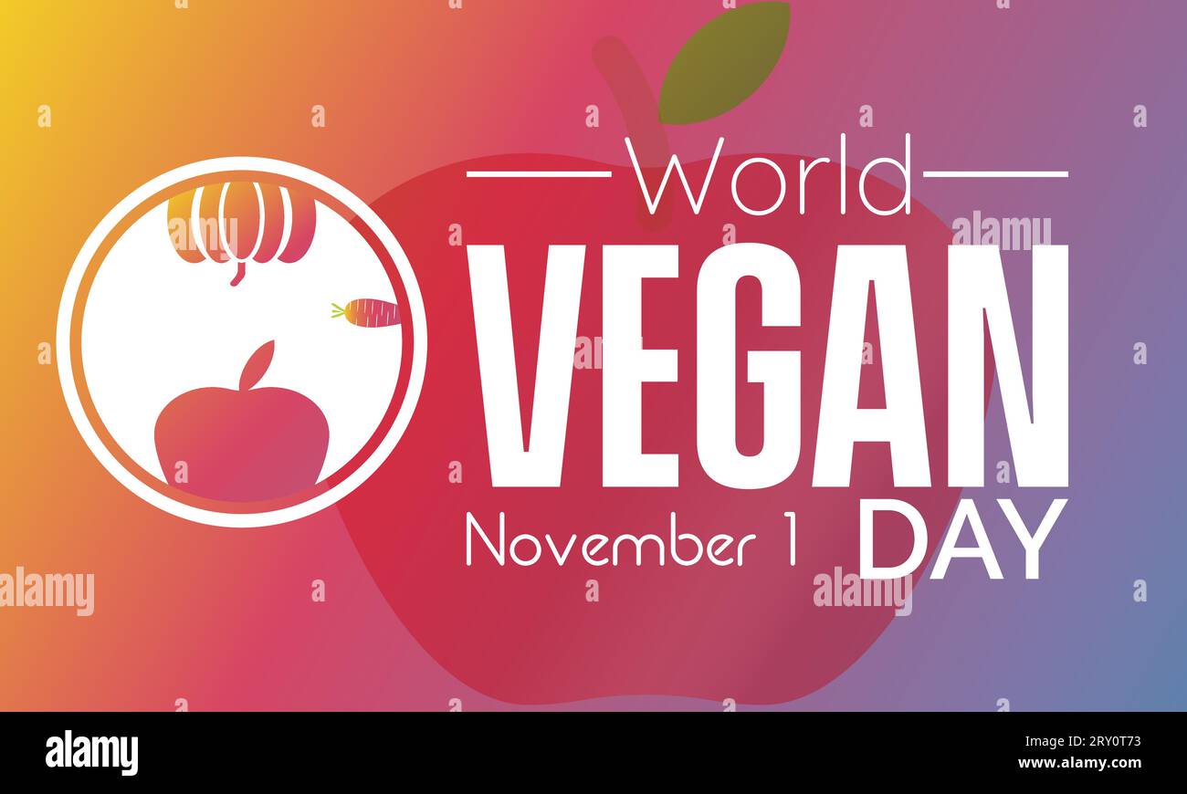World Vegan Day Vector Illustration with Healthy Food and Green