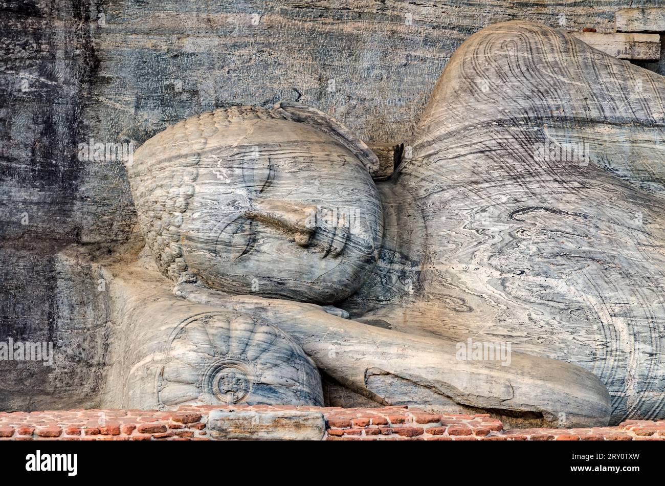 The statue of reclining Buddha. Polonnaruwa. Gal Vihara. Sri Lanka ...