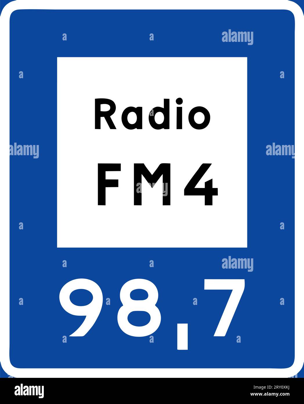 Radio station for road and traffic information , Signs giving