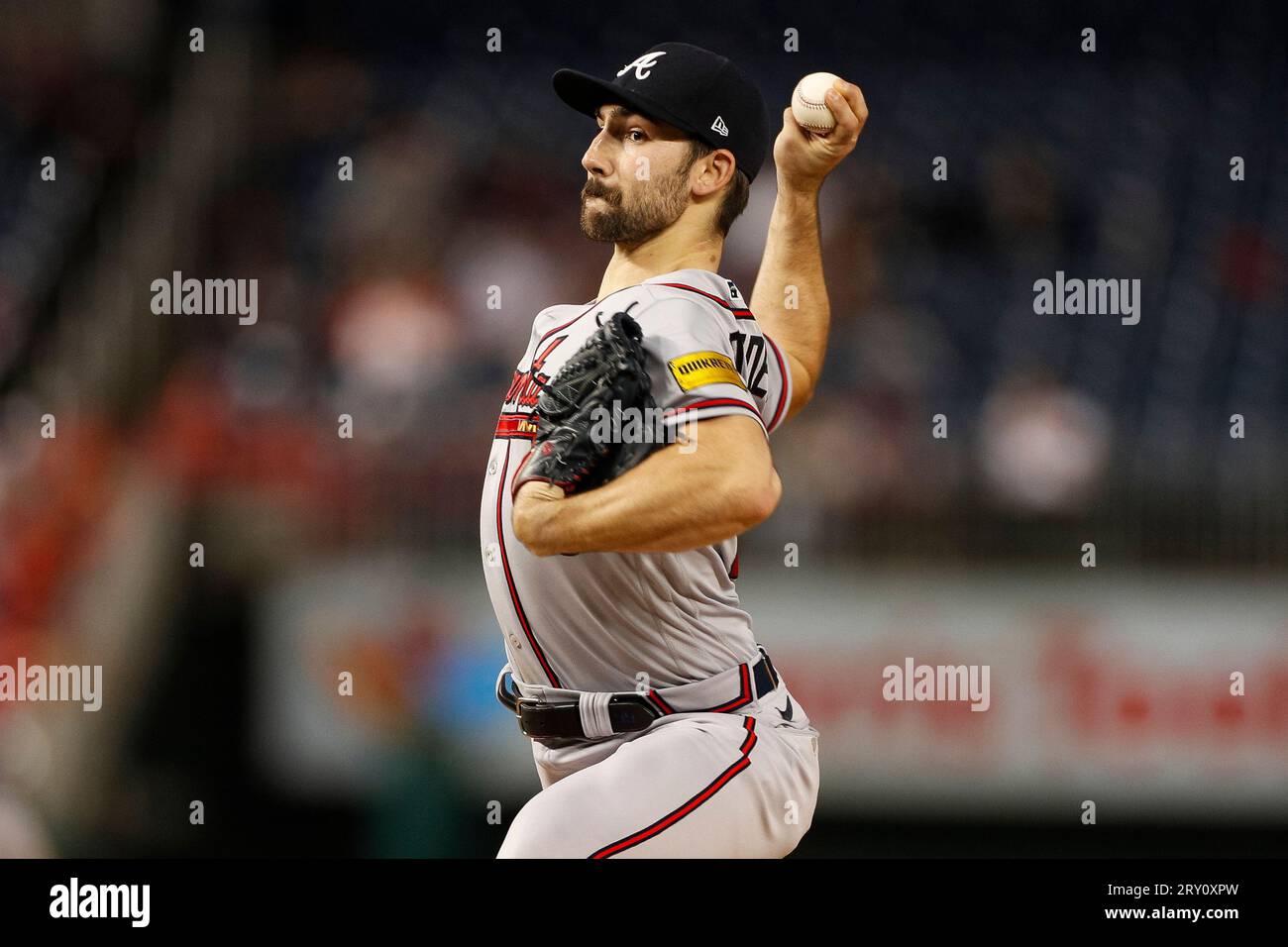 Atlanta Braves starting pitcher Spencer Strider (99) delivers a pitch  during game 2 of a double header between the Atlanta Braves and Washington  Natio Stock Photo - Alamy