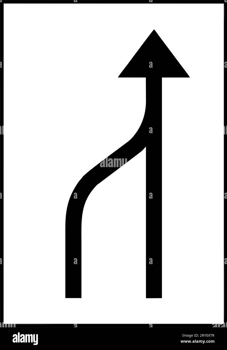 Lane ends , Signs giving information, Special regulation, Road signs in Sweden Stock Vector