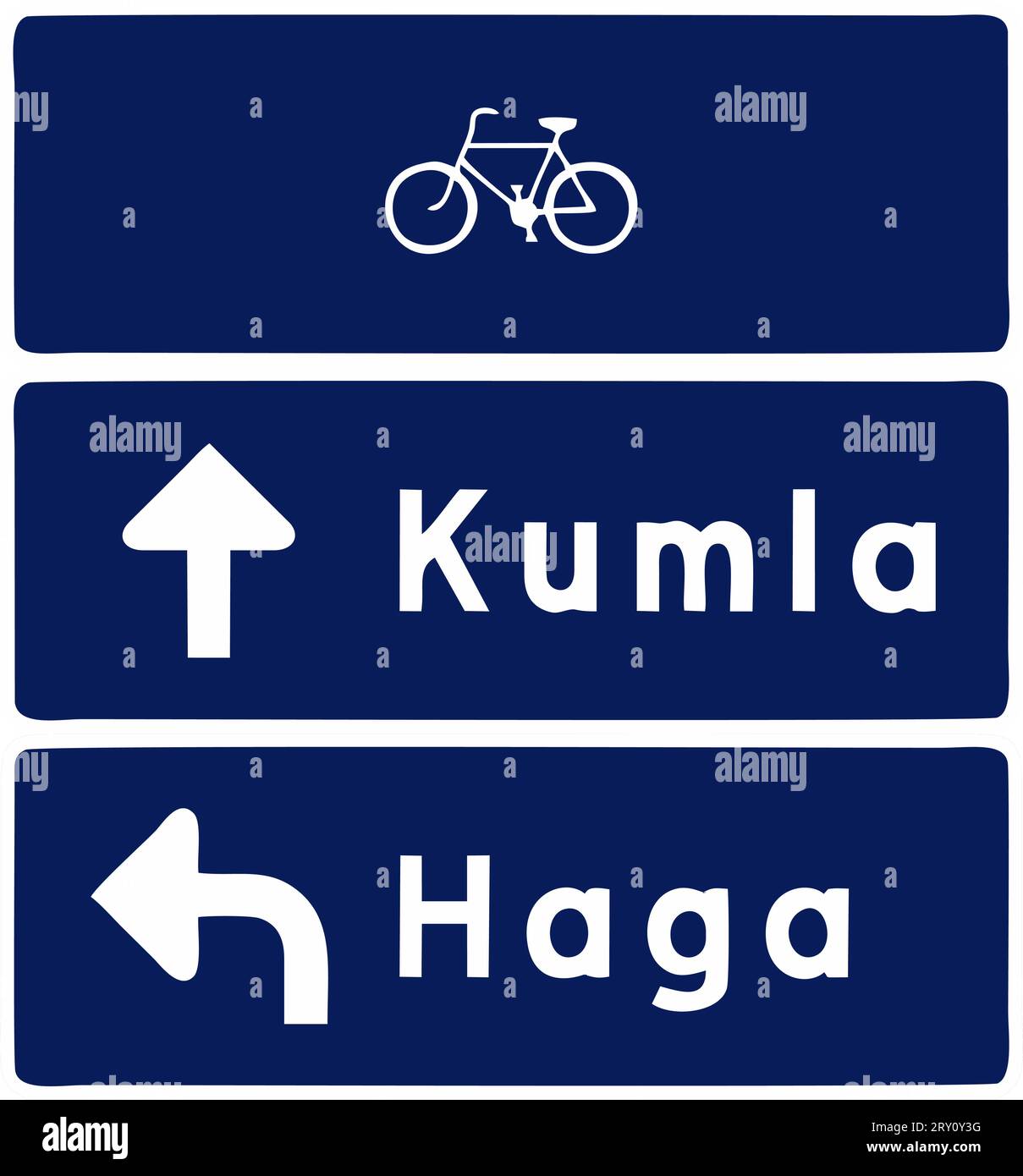 Stack type design, Signs giving information, Special regulation, Road signs in Sweden Stock Vector