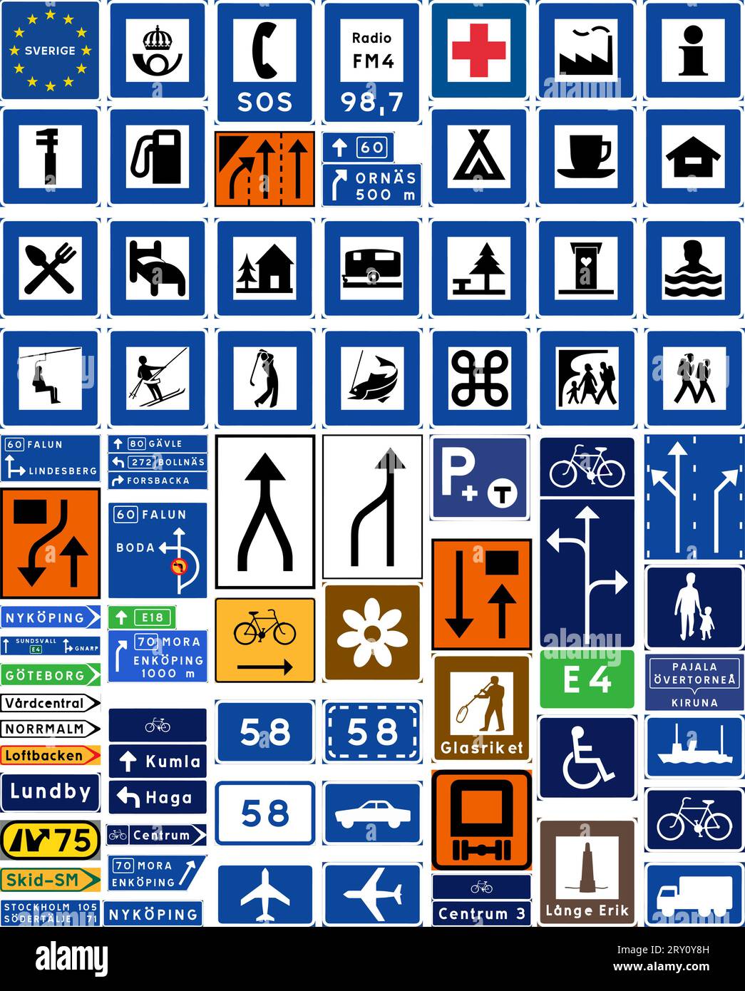 All Signs giving information on a canvas, Special regulation signs