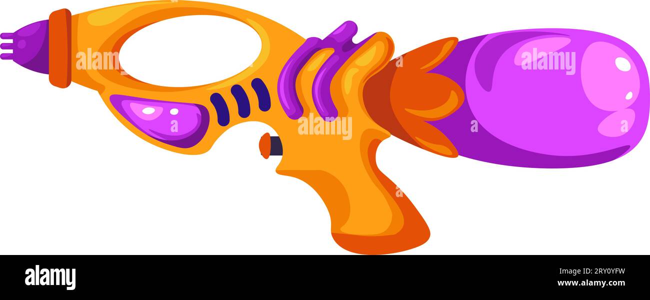 Plastic toy for children, isolated water pistol or gun with container ...