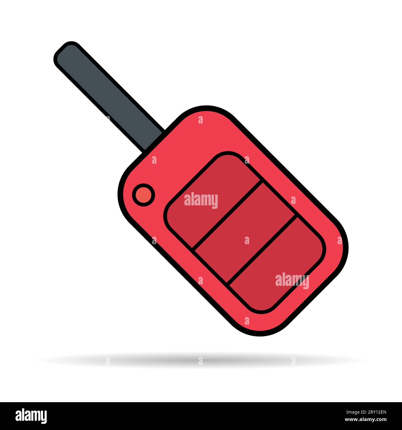 Car key icon shadow, door system safety automobile web design, unlock ...