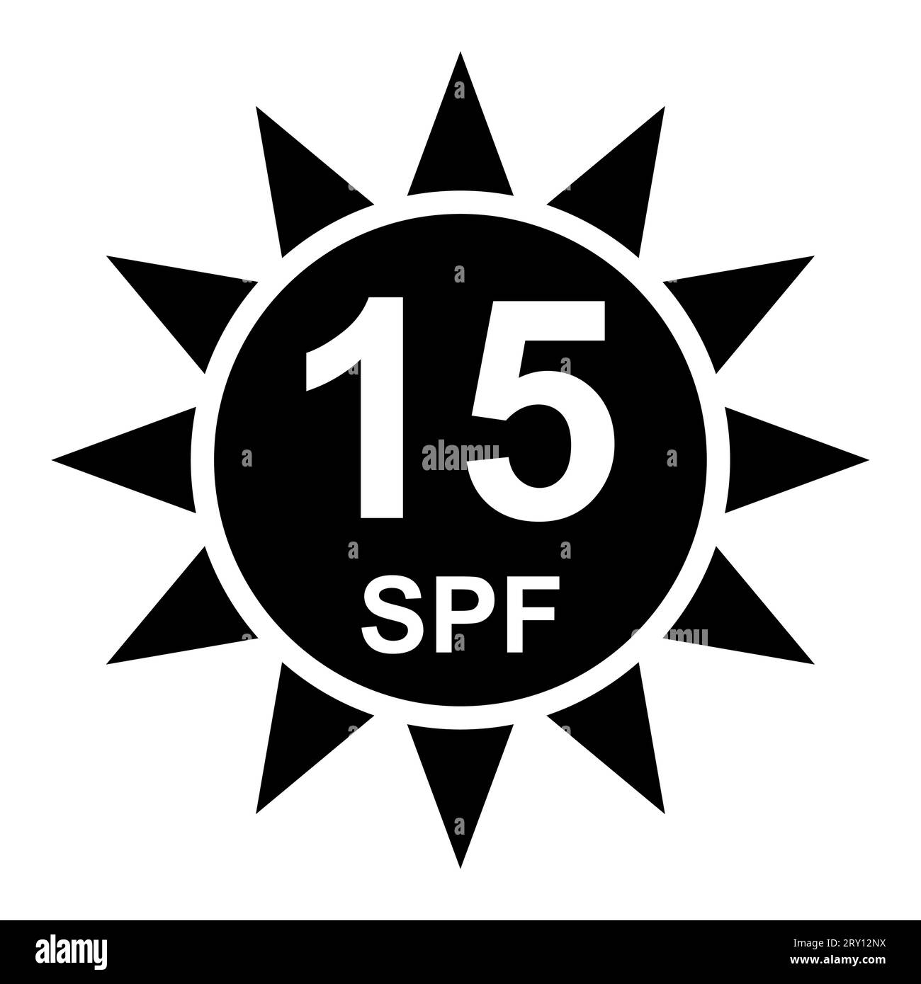 Sun protection factor 15 icon, uv radiation block symbol, sun protect