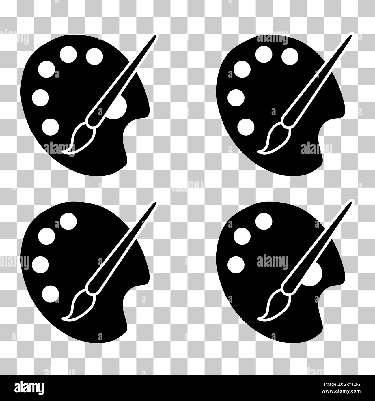 Set of Flat art tool palette paints color, artist web design graphic