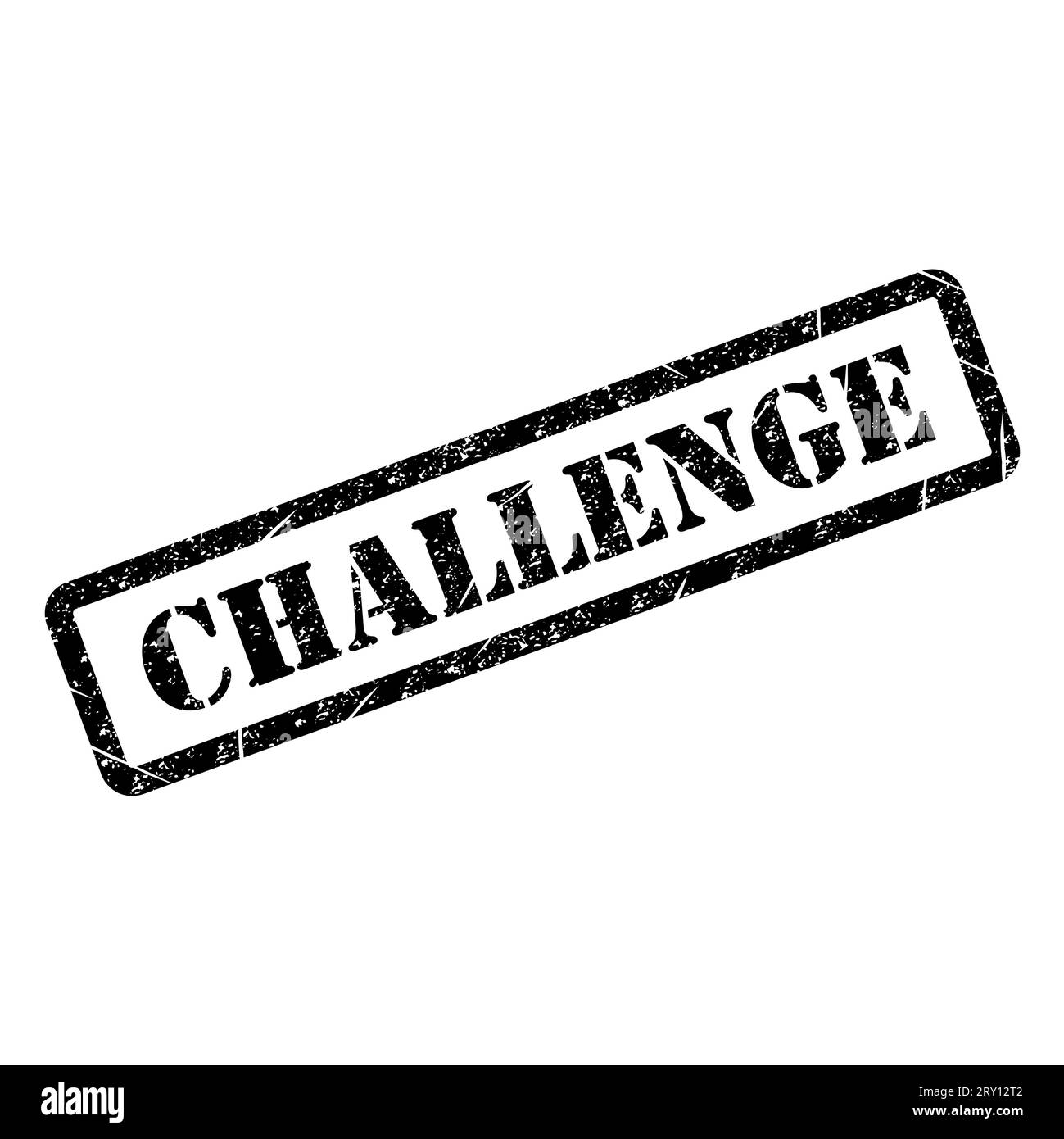 Challenge stamp symbol, label sticker sign button, text banner vector ...