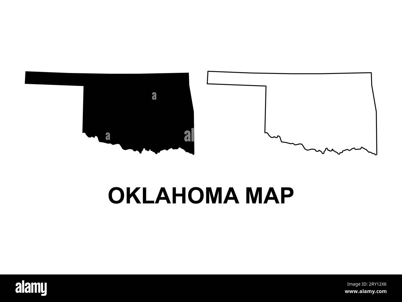 Set of Oklahoma map, united states of america. Flat concept symbol