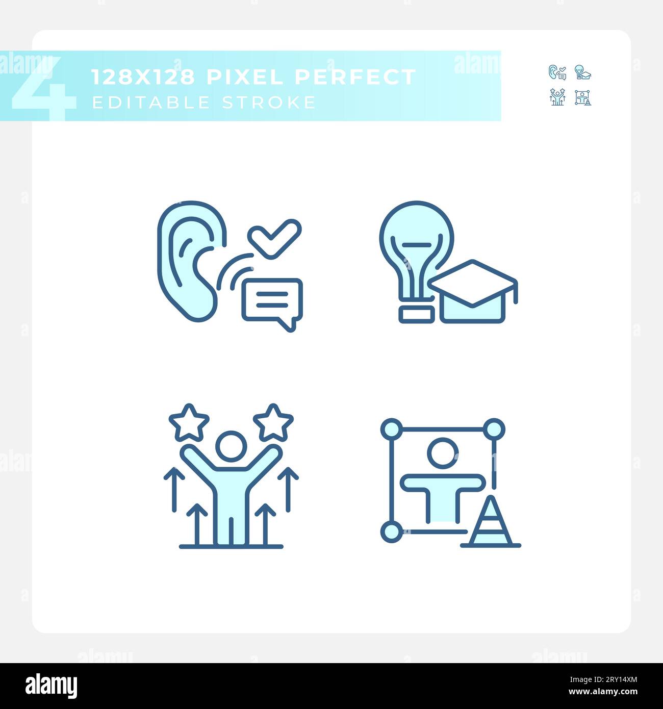 Soft skills flat icons hi-res stock photography and images - Alamy