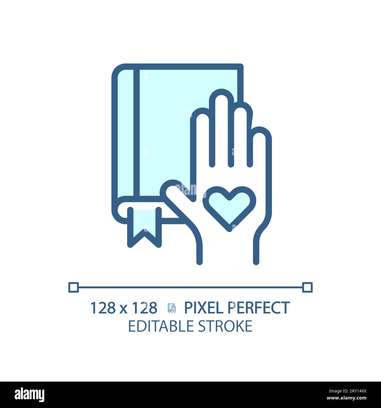 2D customizable thin linear blue willingness icon Stock Vector