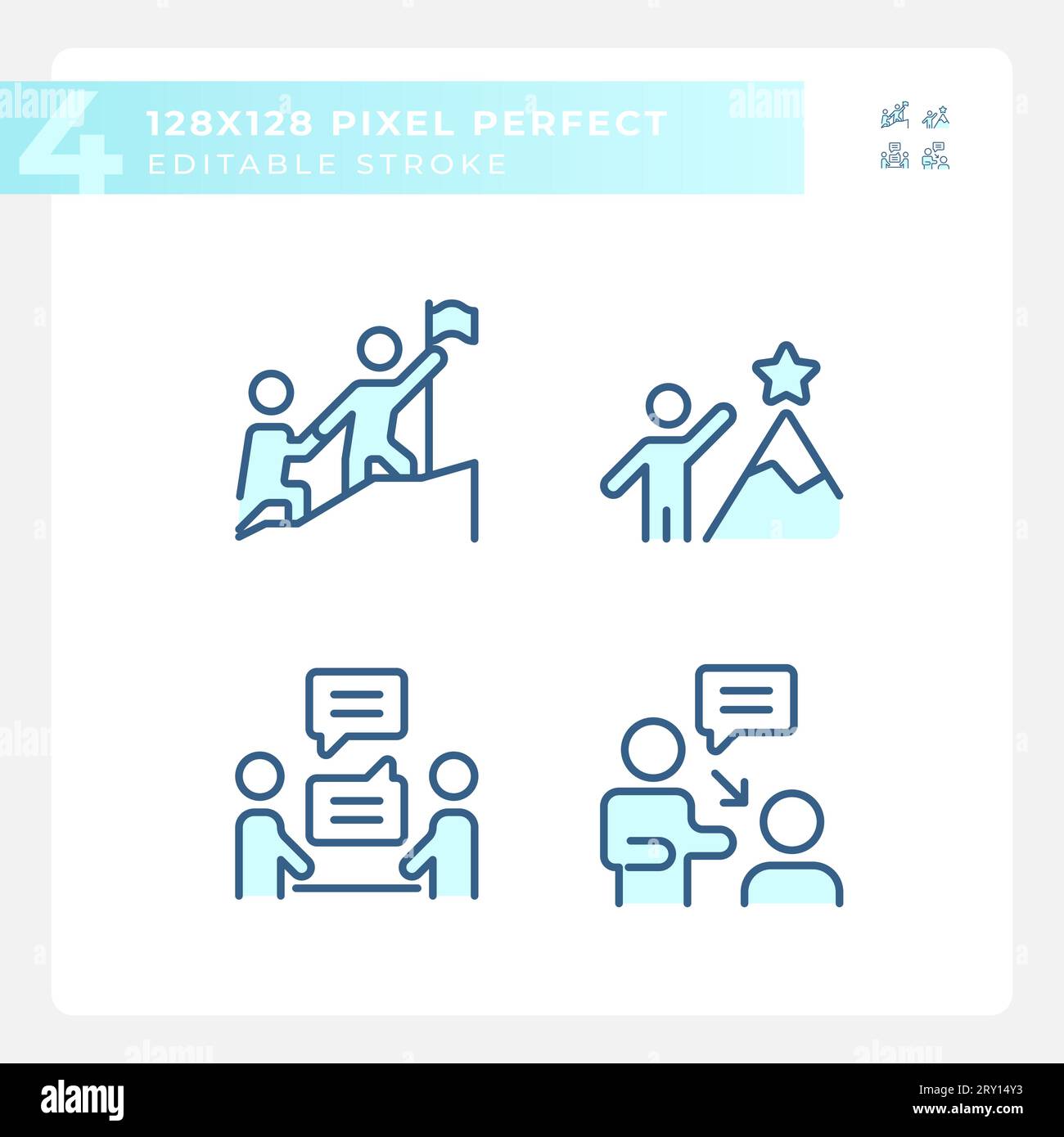Editable pixel perfect soft skills linear icons set Stock Vector Image ...