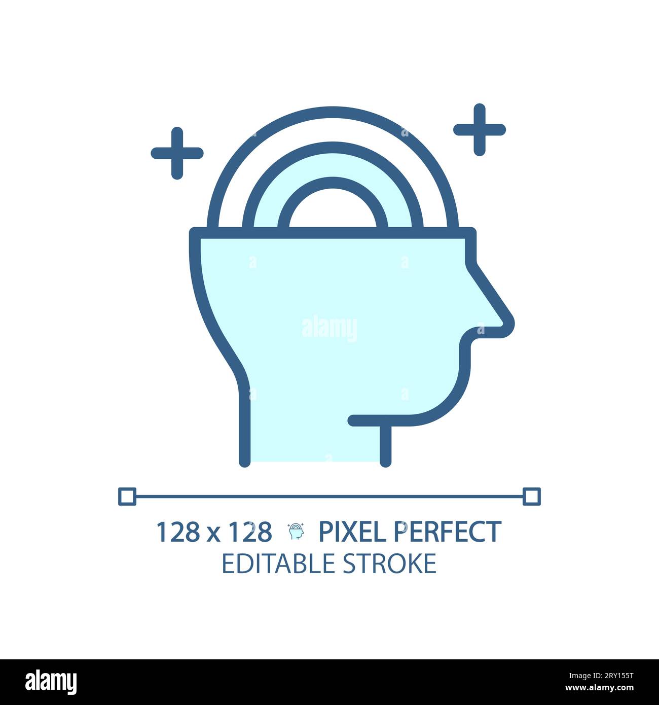 2D customizable thin linear blue psychology icon Stock Vector