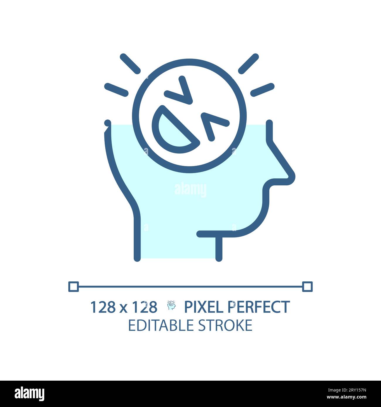 2D customizable thin linear blue sense of humor icon Stock Vector