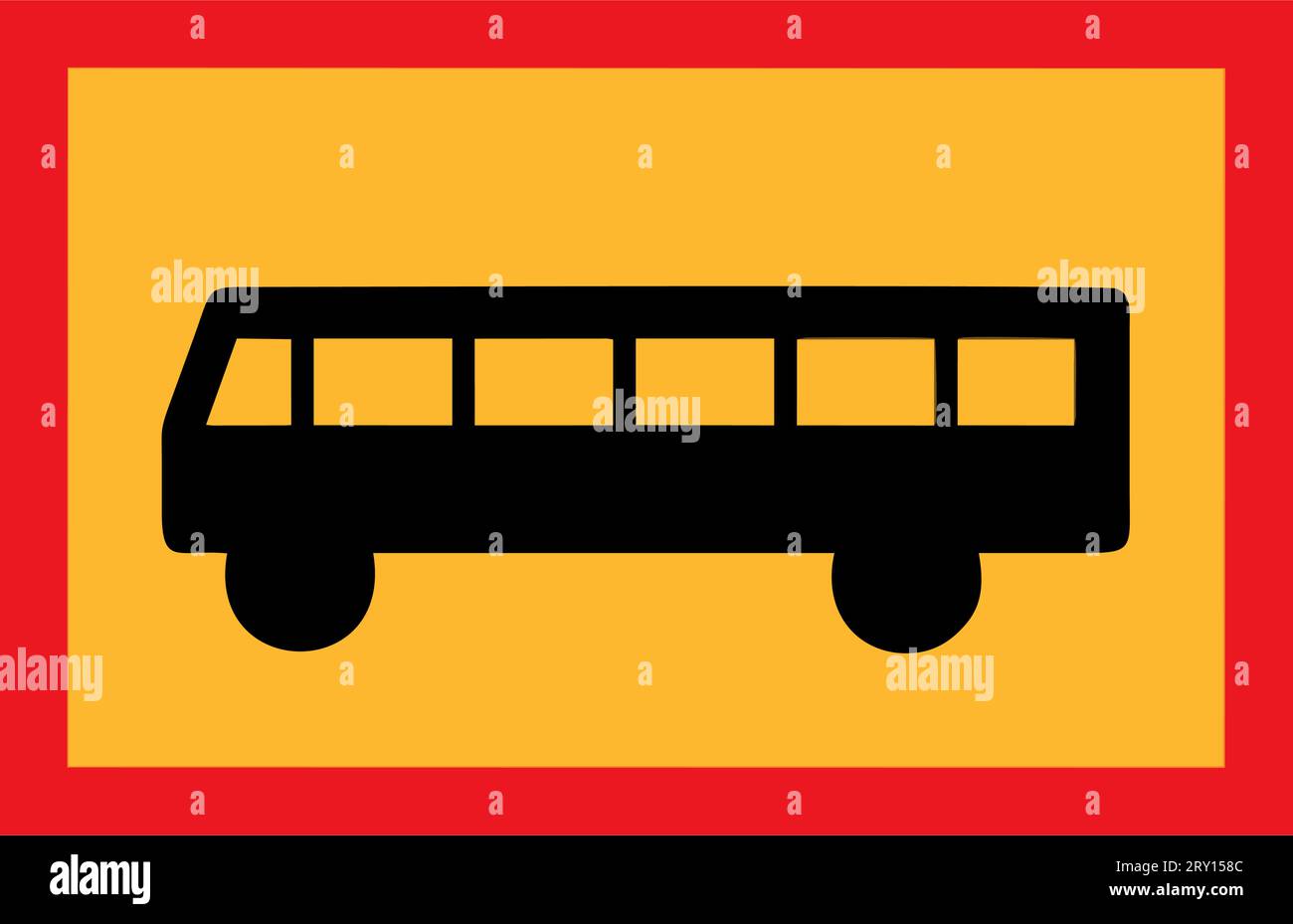 Symbol plate for specified vehicle or road user category (bus) , Additional panels, Road signs in Sweden Stock Vector