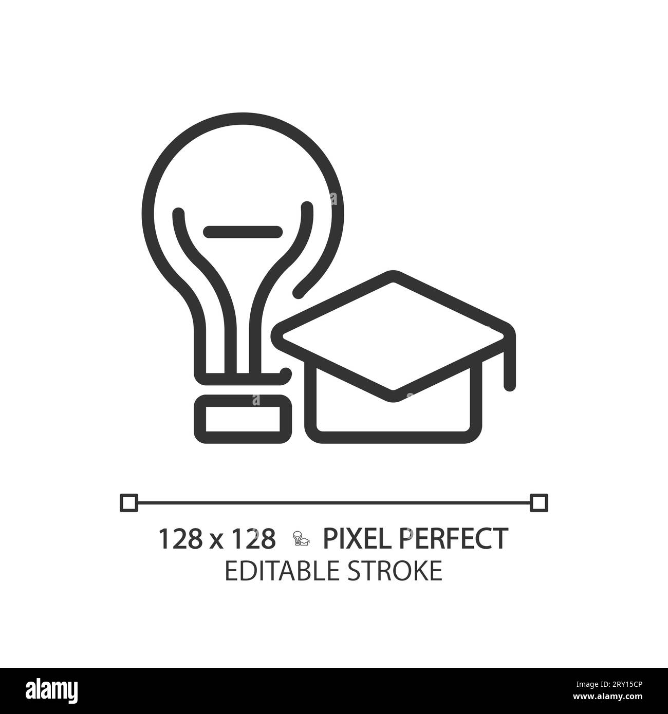2D customizable thin linear black innovation icon Stock Vector