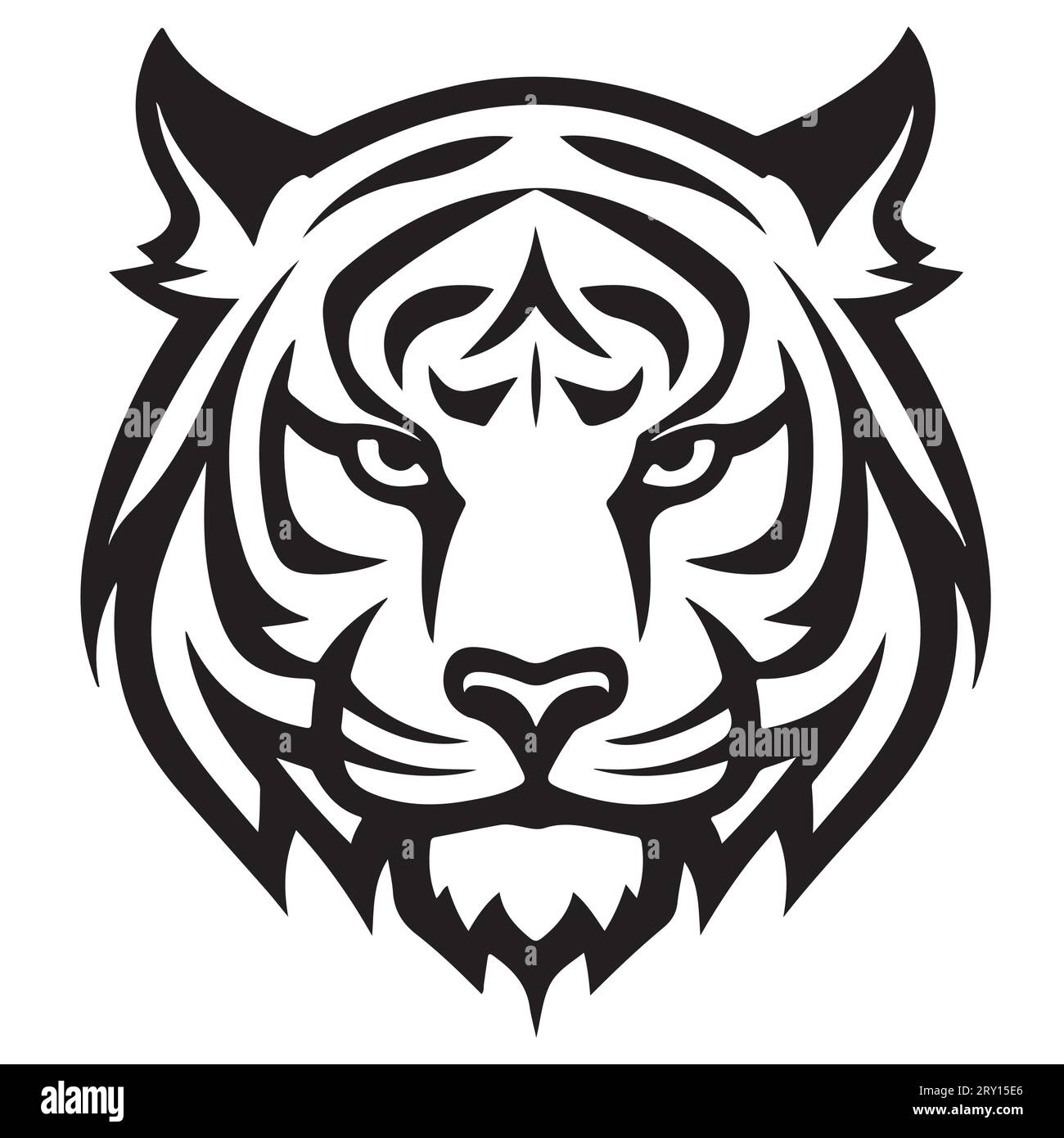 Tiger emblem hand drawn sketch Vector Wild safari animals Stock Vector ...