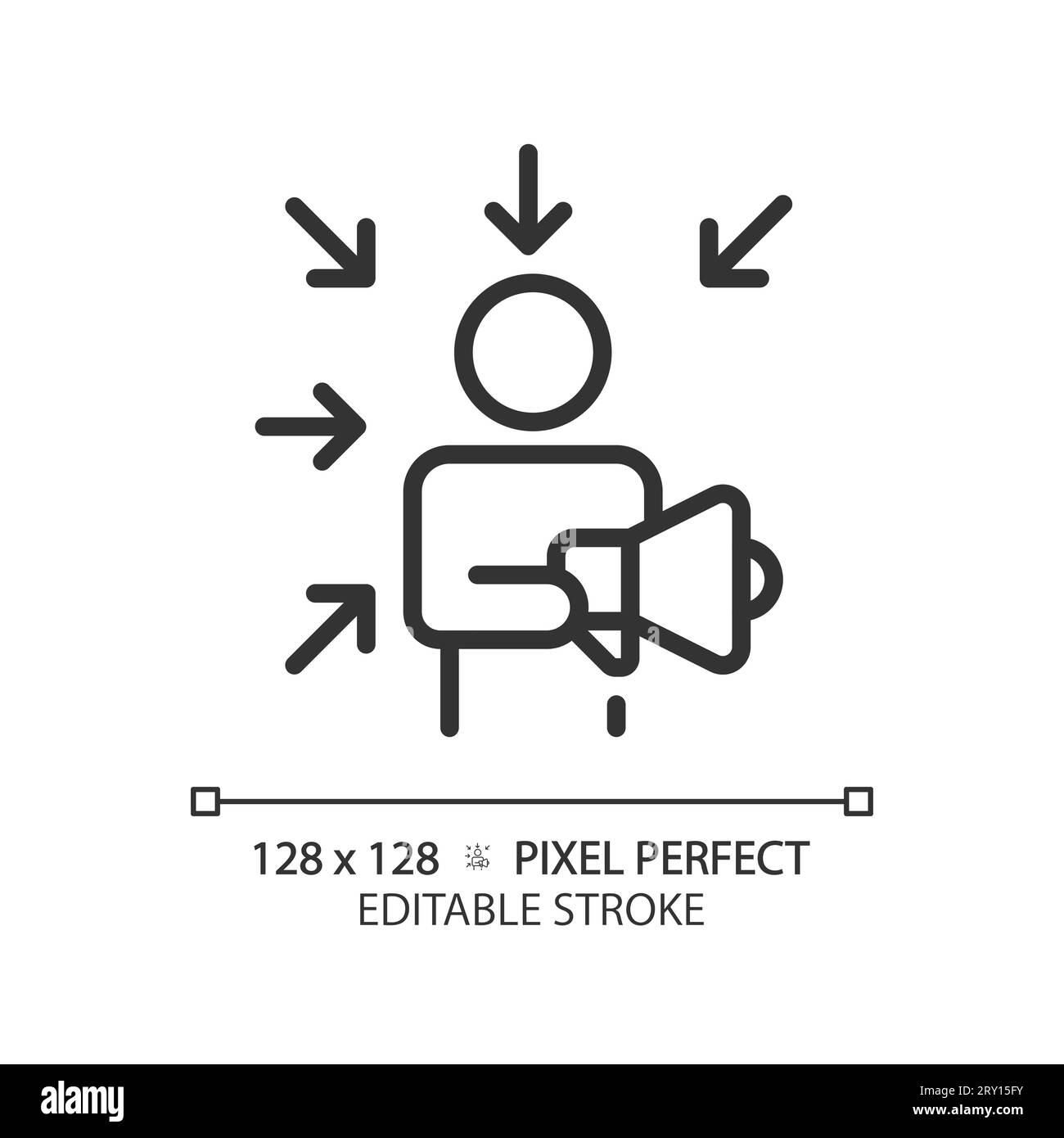 2D customizable thin linear black promotion icon Stock Vector