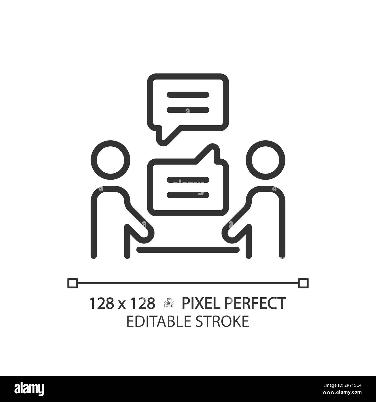2D customizable thin linear black communication icon Stock Vector