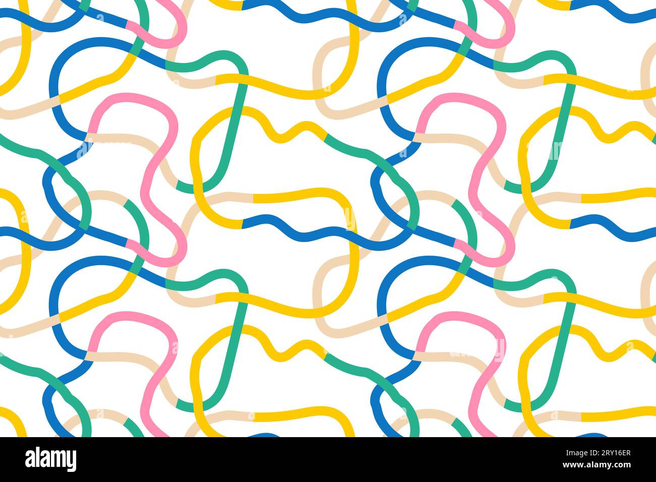 Seamless pattern of colorful abstract squiggles print of deformed ...