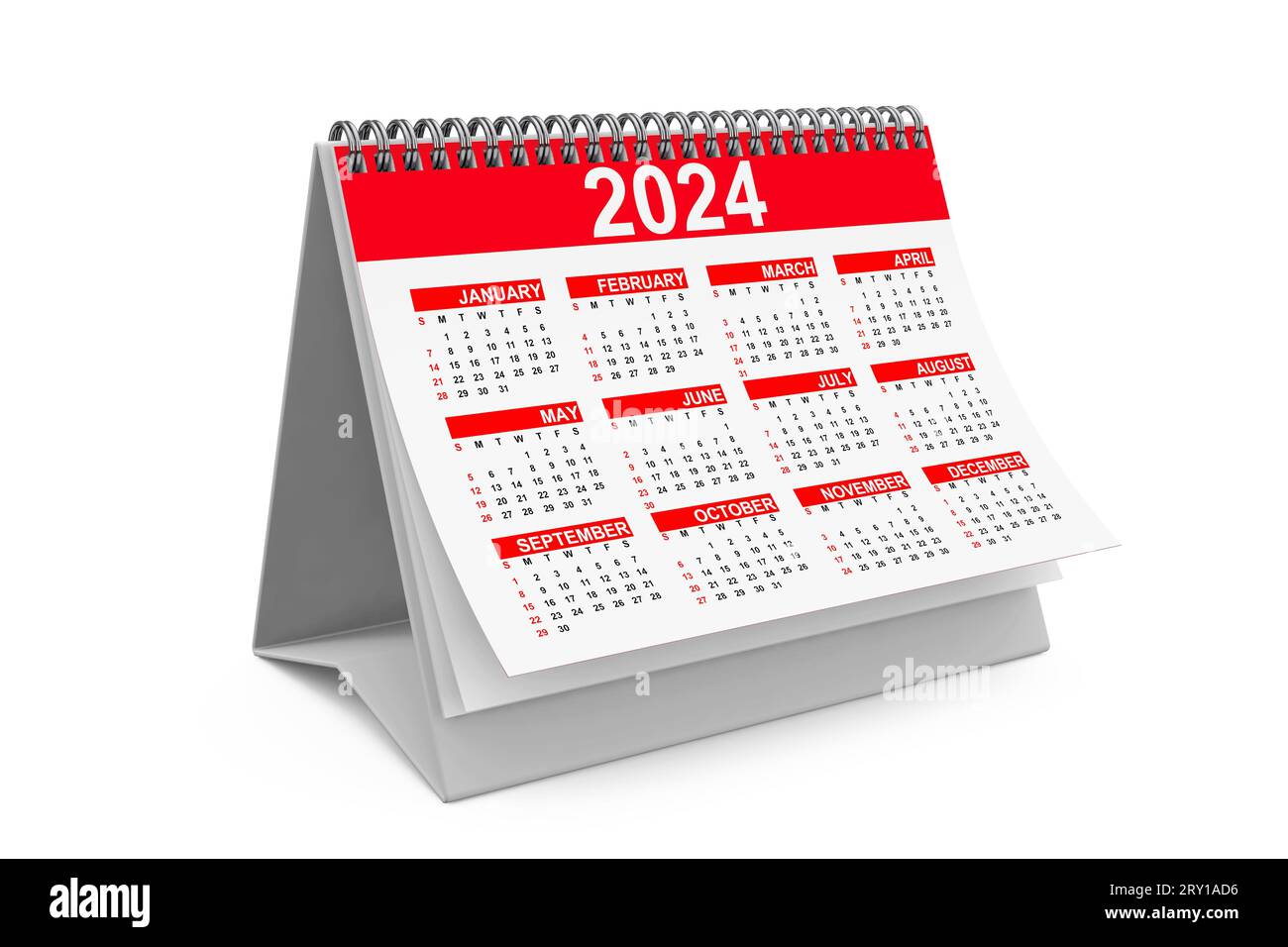 2024 Year Desktop Calendar On A White Background 3d Rendering Stock 2024-year-desktop-calendar-on-a-white-background-3d-rendering-stock