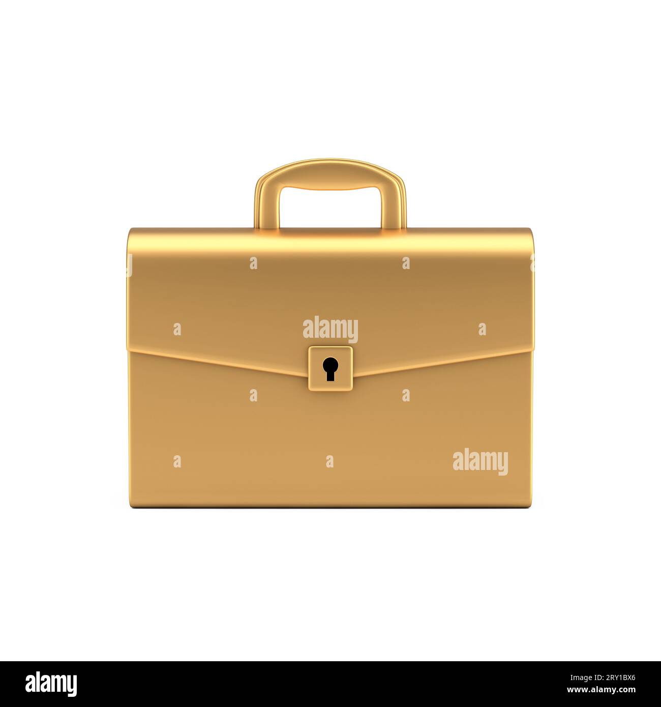 Golden Cartoon Icon Briefcase or Schoolbag on a white background. 3d Rendering Stock Photo Alamy