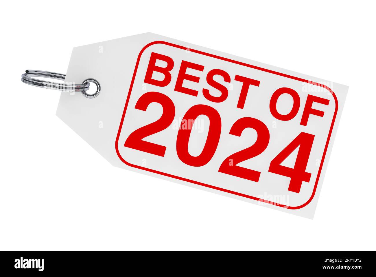Best of 2024 New Year Tag on a white background. 3d Rendering Stock