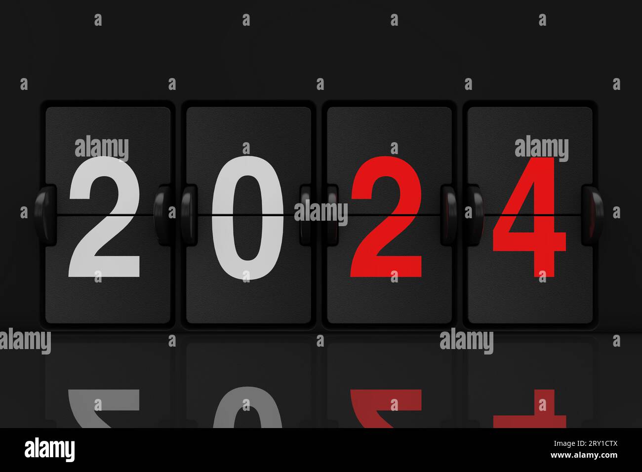 Mechanical Analog Flip Clock Board with 2024 New Year Sign extreme