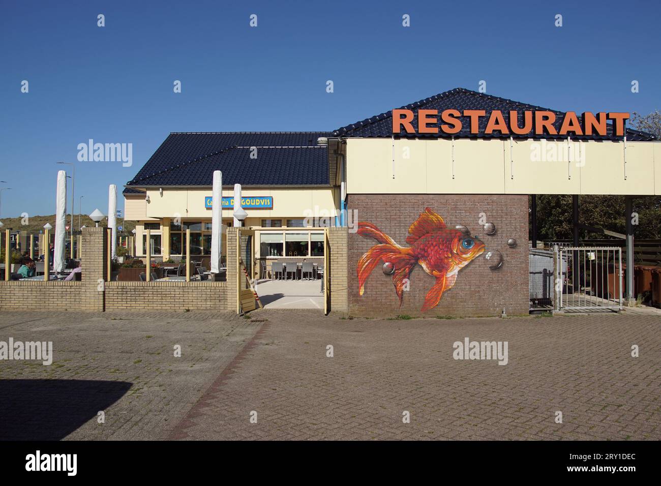 Dutch cafeteria, restaurant De Goudvis. Mural