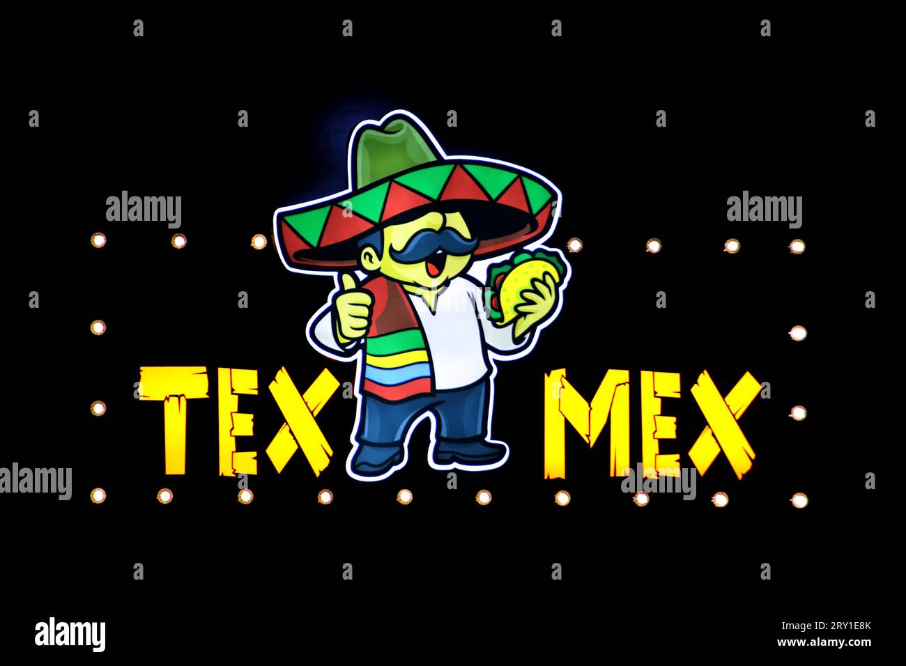 Tex Mex Sign Stock Photo