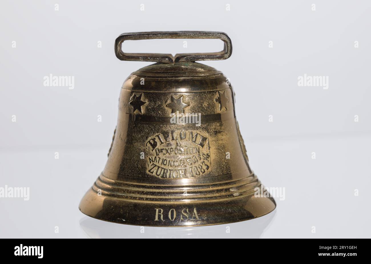 Commemorative bell from the 1883 Swiss National Exhibition 1883 Stock Photo